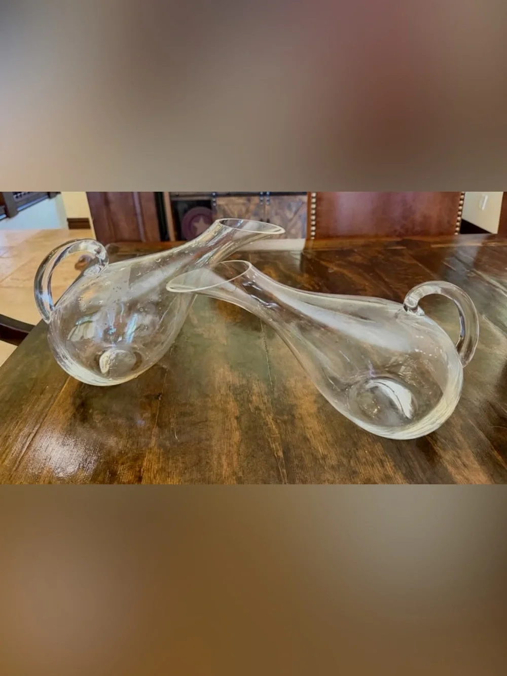 Pottery Barn Clear Glass Duck Wine Decanter